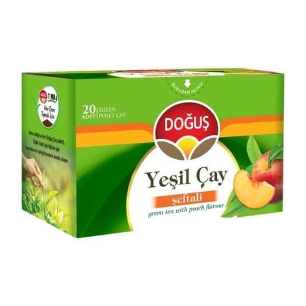 Doğuş зелёный чай с персиком (Yeşil Çay Şeftalili) 20 штук