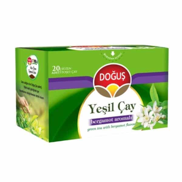 Doğuş зелёный чай с бергамотом (Yeşil Çay Bergamotlu) 20 штук