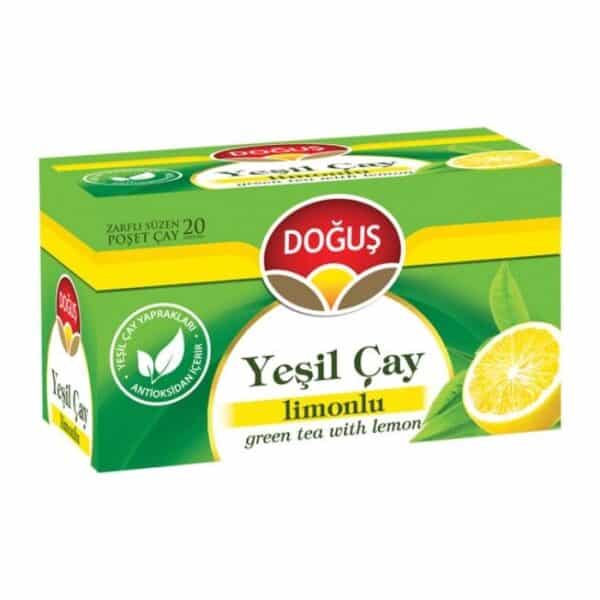 Doğuş зелёный чай с лимоном (Yeşil Çay Limonlu) 20 штук
