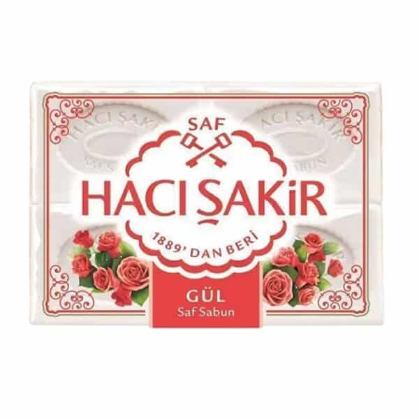 Hacı Şakir мыло для ванной с ароматом розы (Banyo Sabunu Gül) 4 штук 600г.