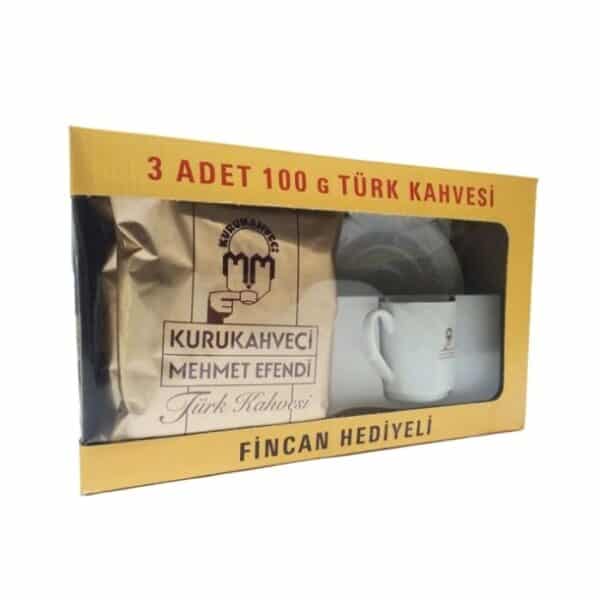 Mehmet Efendi турецкий кофе 3 штуки + чашка в подарок (Türk Kahvesi 3 Adet +fincan Hediyeli)