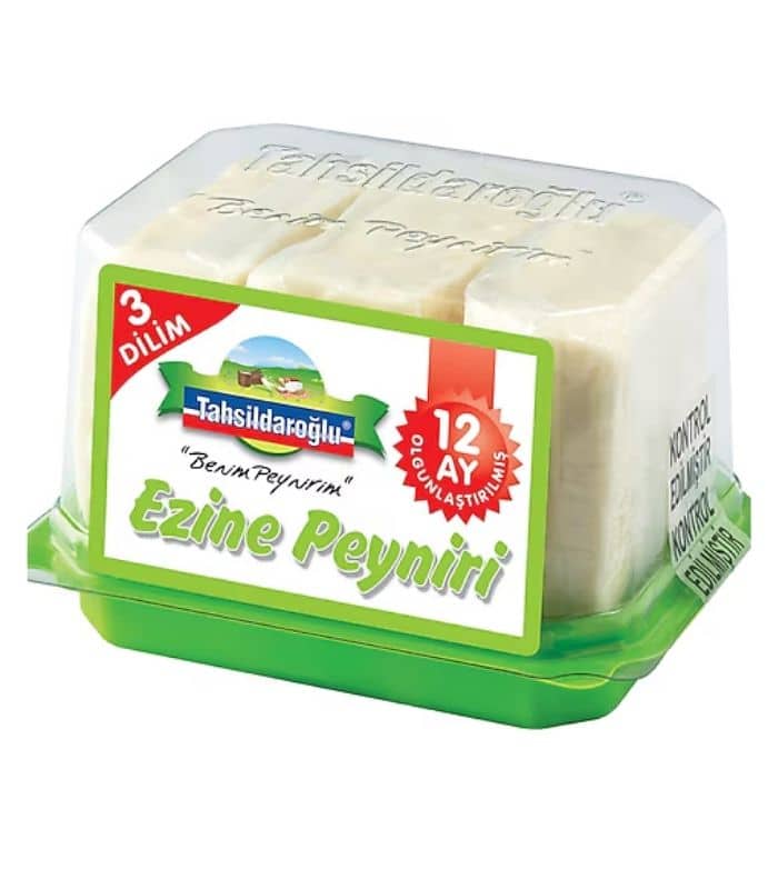 Tahsildaroğlu Ezine Koyun Peyniri 3 Dilim 450g Tahsildaroğlu Традиционный белый сыр Эзине из овечьего молока выдержанный 12 месяцев (12 Ay Olgunlaştırılmış Ezine Koyun Peyniri) 350г. — изображение 1