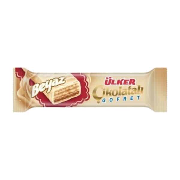 Ülker вафля с кремом из фундука и белым шоколадом (Beyaz Çikolatalı Fındıklı Kremalı Gofret) 35г.