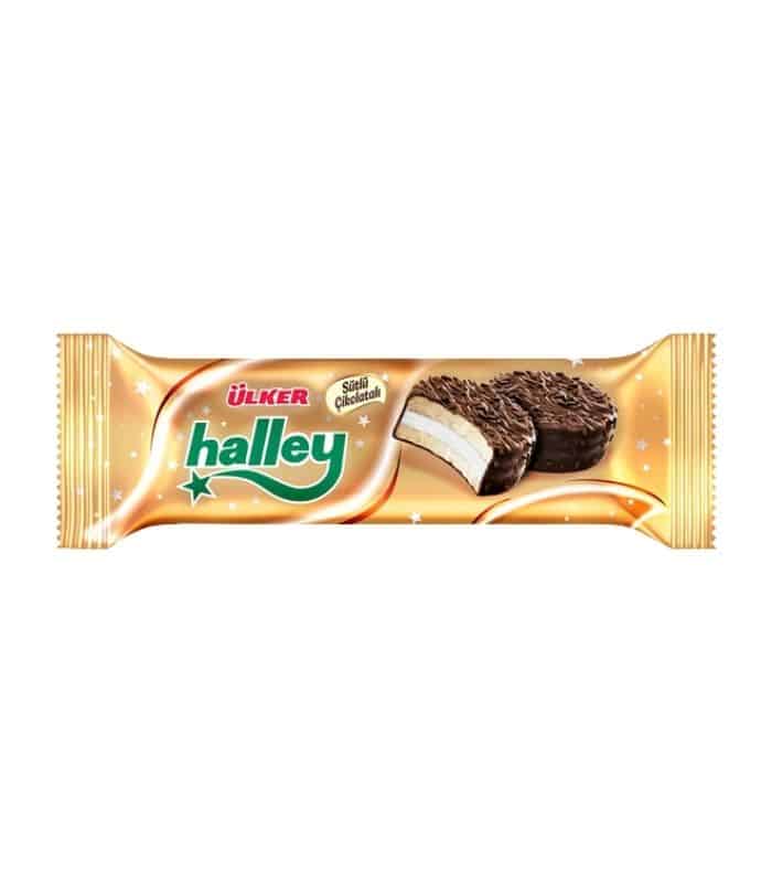 Ülker Halley Çikolata Kaplamalı Sandviç Bisküvi 240g Ulker Halley сэндвич-печенье в шоколадной глазури (Çikolata Kaplamalı Sandviç Bisküvi) 240г. — изображение 1