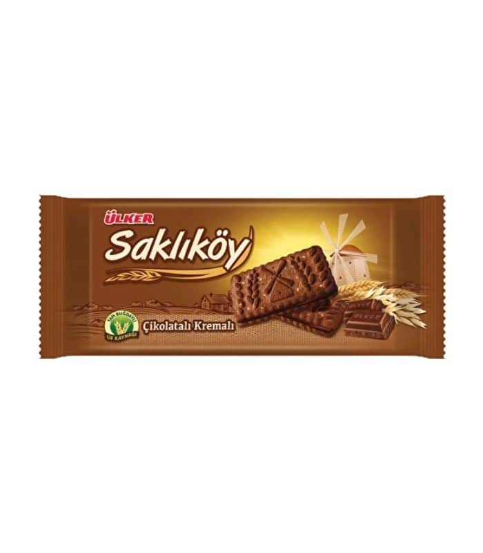 Ülker Saklıköy çikolatalı kremalı bisküvi 87g Ülker Saklıköy печенье с шоколадным кремом (Çikolatalı Kremalı Bisküvi) 87г. — изображение 1