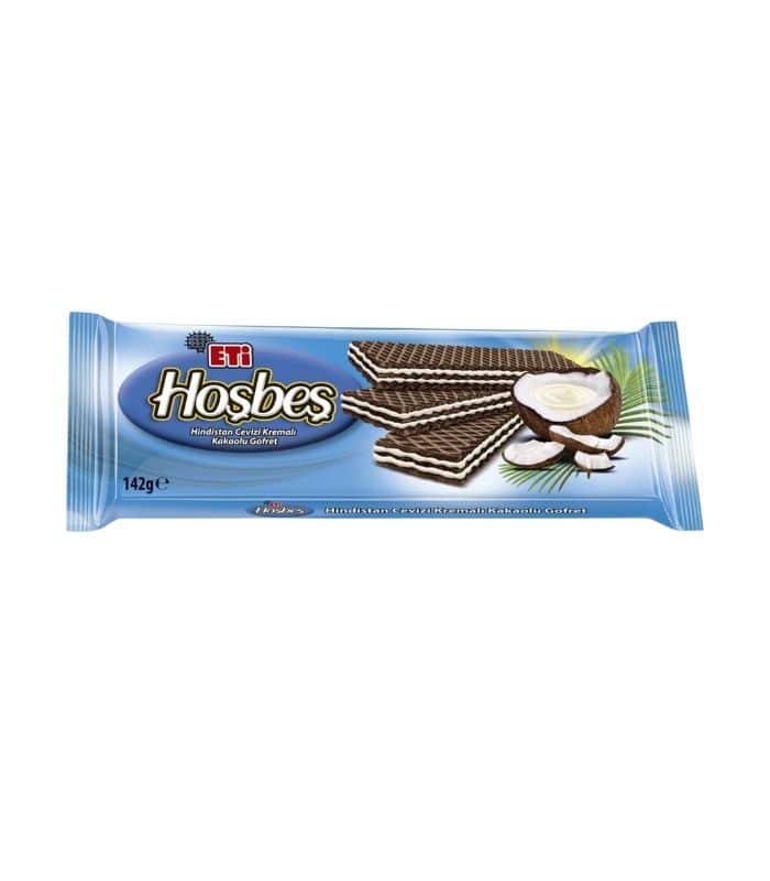 ulker hosbas hindistan cevizi kremali kakaolu gofret Eti Hoşbeş какао-вафля с кремом из кокоса (Hindistan Cevizi Kremalı Kakaolu Gofret) 142г. — изображение 1