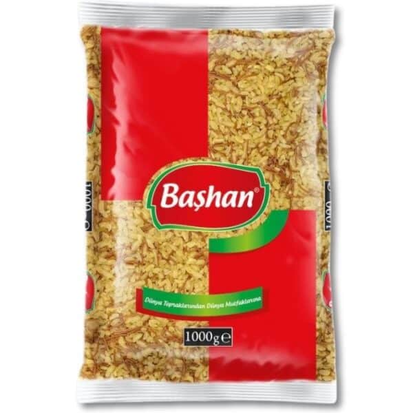 Başhan Булгур для плова с вермишелью (Şehriyeli pilavlık bulgur) 1кг.