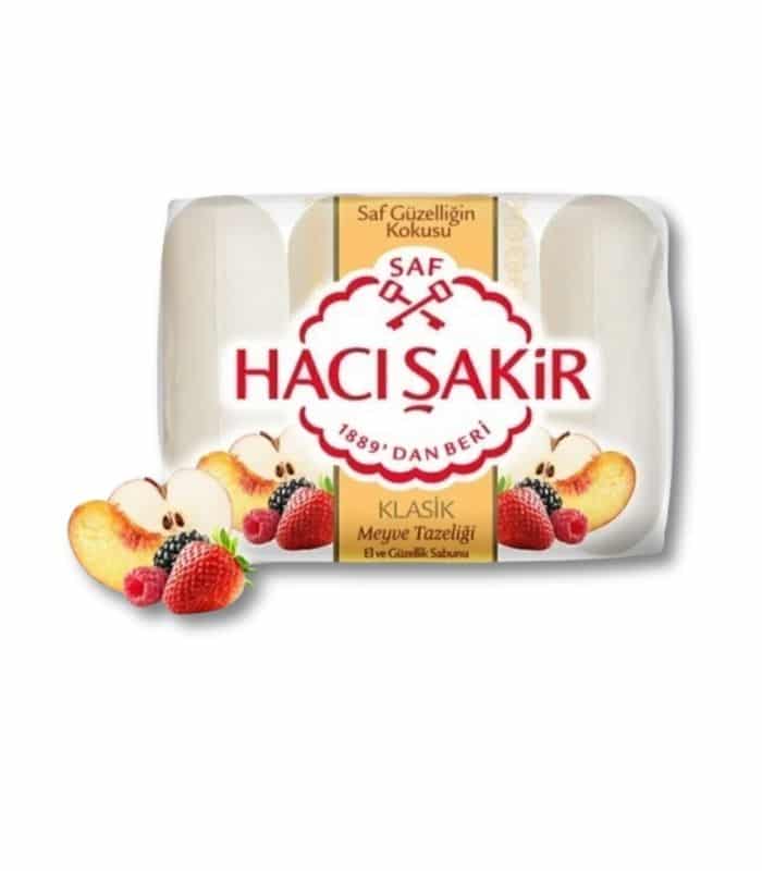hacisakir güzellik sabunu meyve tazeligi Hacı Şakir Классическое мыло для рук и красоты с фруктовой свежестью (Klasik meyve tazeliği el ve güzellik sabunu) 4×70г — изображение 1