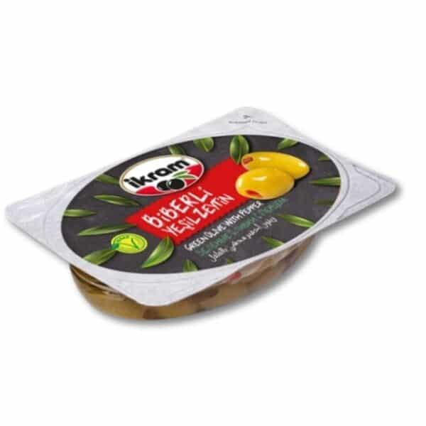 İkram Зеленые оливки с перцем (Biber Dolgulu Yeşil Zeytin) 120г.