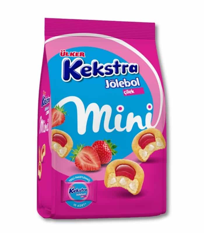 kekstra jolobol Ülker Kekstra Jölebol Кекс с клубничным соусом и кремовой начинкой (Çilek Soslu Ve Krema Dolgulu Kek) 150г. — изображение 1