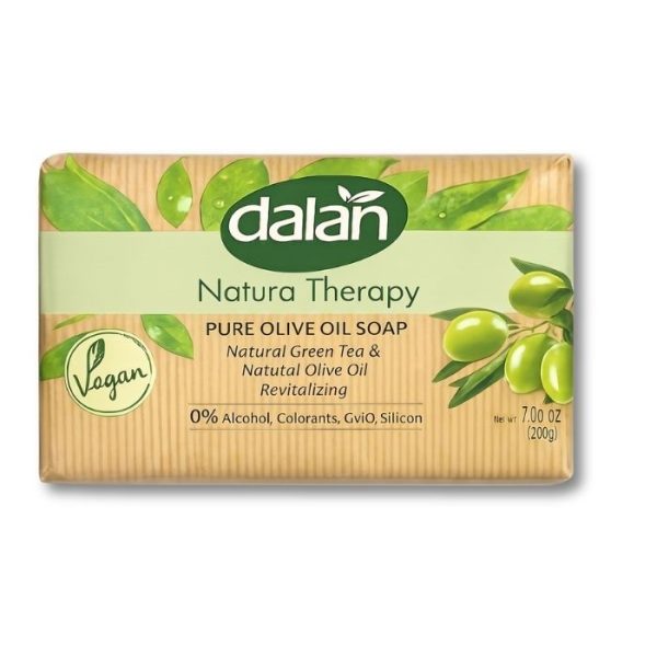 Dalan Natura Therapy Натуральное мыло с оливковым маслом и зеленым чаем "Восстанавливающее" (Yeşil Çay ve Zeytinyağlı Canlandırıcı Sabun) 200г.
