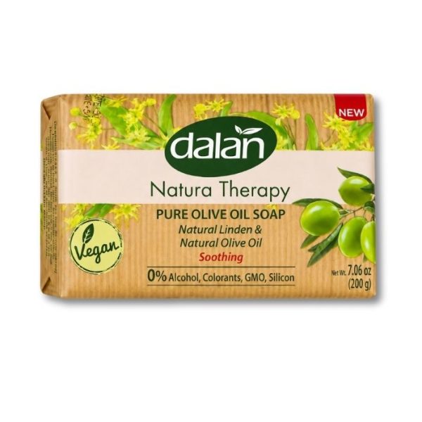 Dalan Natura Therapy Натуральное мыло с оливковым маслом и липой "Успокаивающее" (Ihlamur ve Zeytinyağlı Yatıştırıcı Sabun) 200г.