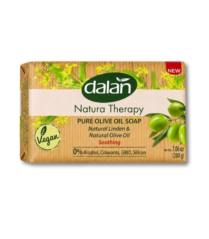 dalan natura therapy zeytin yağlı shooting Dalan Natura Therapy Натуральное мыло с оливковым маслом и липой "Успокаивающее" (Ihlamur ve Zeytinyağlı Yatıştırıcı Sabun) 200г. — изображение 1