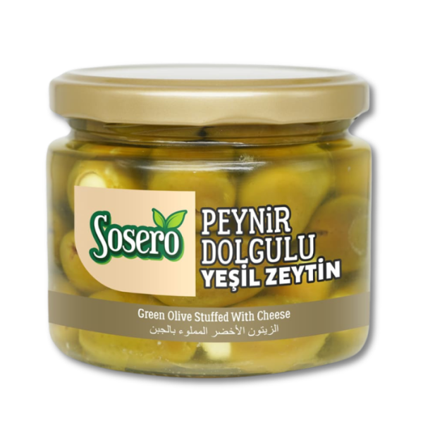 Sosero Зеленые оливки, фаршированные сыром (Peynir Dolgulu Yeşil Zeytin) 290г.