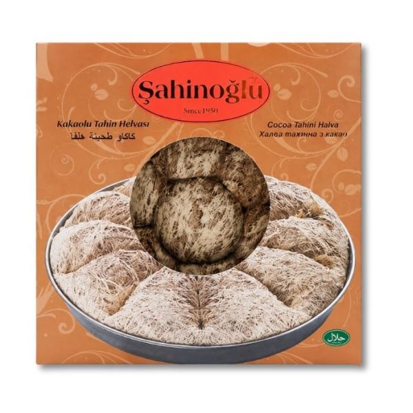 Şahinoğlu Тахинная халва с какао волокнистая (Kakaolu Tahin Helvası) 400г.