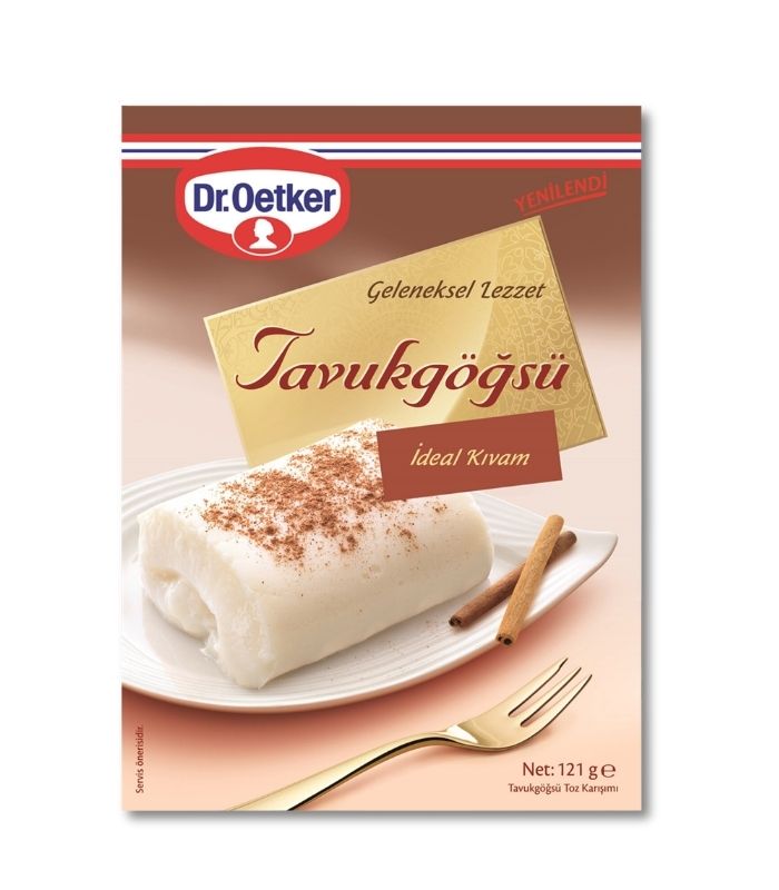dr oetker tavukgöğsü Dr. Oetker Смесь для приготовления молочного пудинга Тавук-гёксу (Tavukgöğsü Toz Karışımı) 121г. — изображение 1