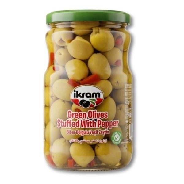 İkram Зеленые оливки, фаршированные перцем (Biber Dolgulu Yeşil Zeytin) 700г.