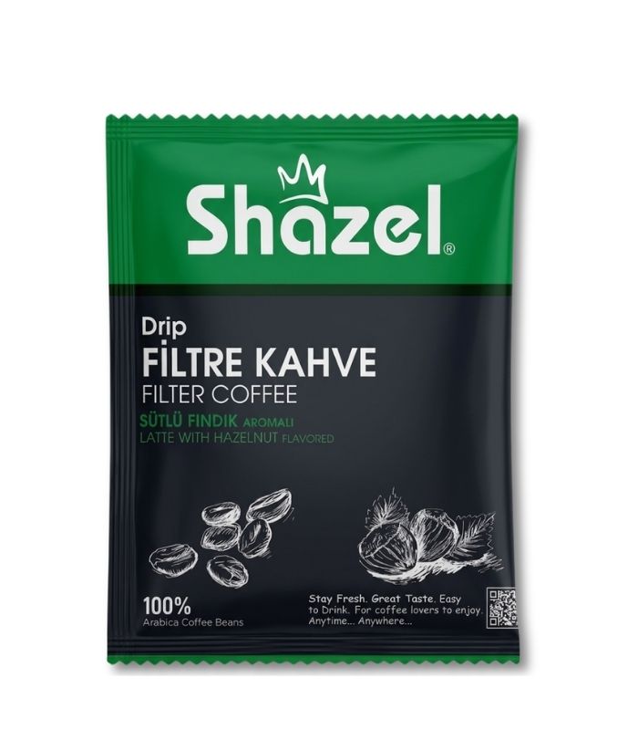 shazel filtre kahve sütlüfındık aromalı 14 gr Shazel Фильтр-кофе со вкусом молока и фундука (Sütlü Fındık Aromalı Filtre Kahve) 14г. — изображение 1