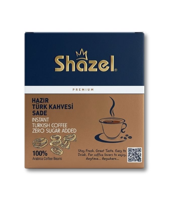shazel hazır türk kahvesi 7 gr 12 adet Shazel Растворимый турецкий кофе без сахара (Sade Hazır Türk Kahvesi) 12шт. 7г. — изображение 1
