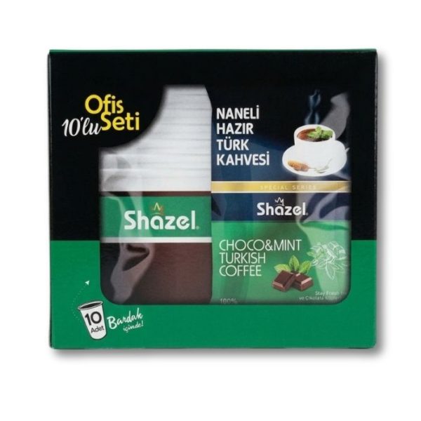 Shazel Растворимый турецкий кофе с мятой (Naneli Hazır Türk Kahvesi) 10шт. 12г.
