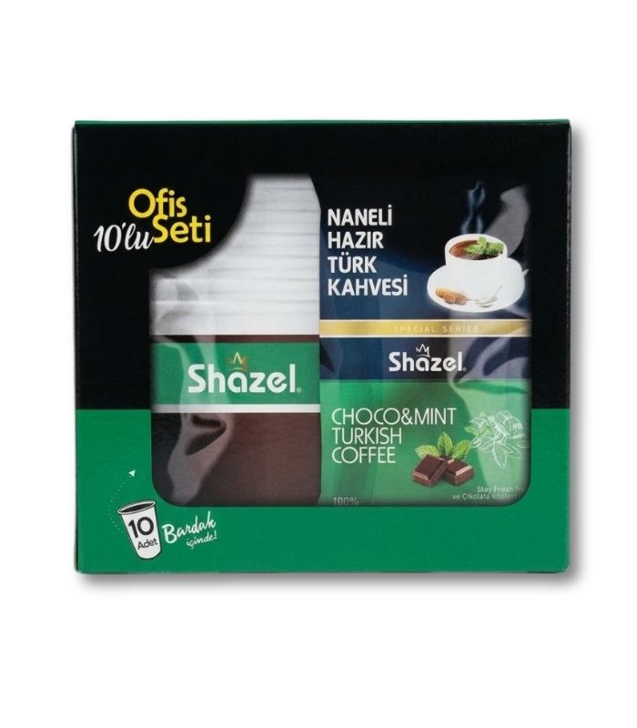 shazel naneli hazır türk kahvesi 12 gr 10 adet Shazel Растворимый турецкий кофе с мятой (Naneli Hazır Türk Kahvesi) 10шт. 12г. — изображение 1