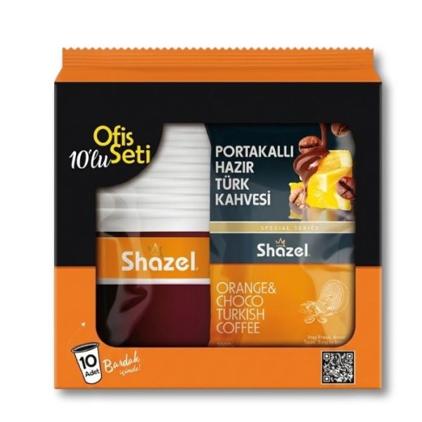 Shazel Растворимый турецкий кофе с апельсином (Portakallı Hazır Türk Kahvesi) 10шт. 12г.
