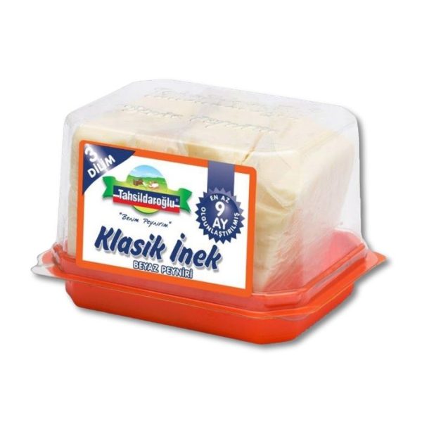 Tahsildaroğlu Классический белый сыр из коровьего молока — 3 ломтика (Klasik İnek Beyaz Peyniri - 3 Dilim) 450г