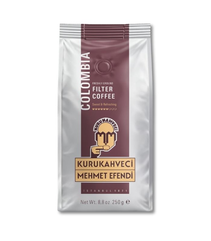 kuru kahveci mehmet efedi colombia filtre kahve 250gr Kurukahveci Mehmet Efendi Колумбийский фильтр-кофе (Kolombiya Filtre Kahve) 250г. — изображение 1