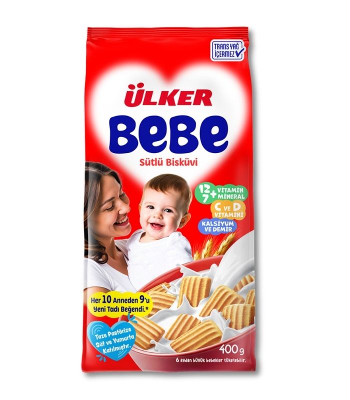 ulker bebe 400 gr Ülker Bebe Молочное печенье (Bebe Sütlü Bisküvi) 400г. — изображение 1